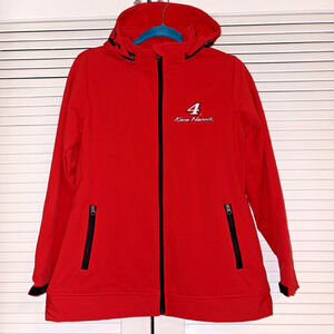 Vtg F1 Red Racing Large Jacket Kevin Harvick #4 Stewart-Haas Soft-Shell Hooded
